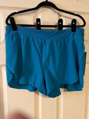 Lululemon Fast and Free High Rise Split Shorts 3” Blue XL NWT Lightweight Run